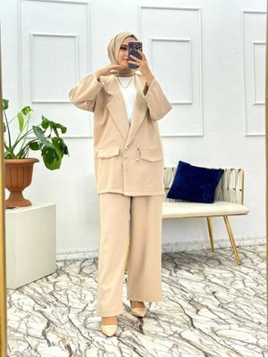 Oversize Double Krep Takım Oversize Double Krep Takım