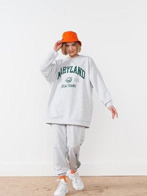 Maryland Pamuklu Oversize Gri Alt Üst Takım