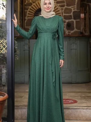 Zümrüt Mara Simli Abiye Elbise Zümrüt Mara Simli Abiye Elbise
