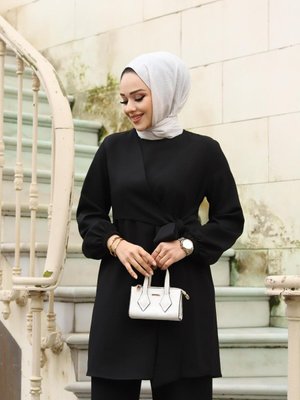 Yandan Bağlamalı Siyah Takım Yandan Bağlamalı Siyah Takım