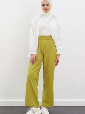 Palazzo Pantolon Yağ Yeşili Palazzo Pantolon Yağ Yeşili