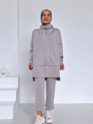 Kanguru Cep Scuba Takım Gri