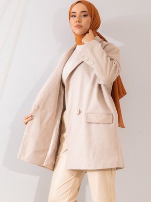 Oversize Taş Kaşe Ceket