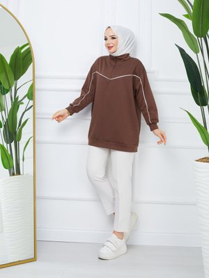 Biyeli Mevsimlik Iki Iplik Sweatshirt