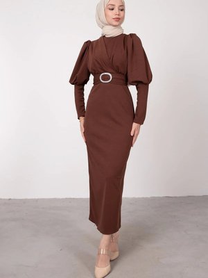 Kalem Taş Tokalı Kuşaklı Abiye Elbise Kalem Taş Tokalı Kuşaklı Abiye Elbise