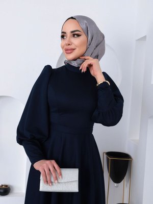 Kadın Balon Kol Scuba Elbise