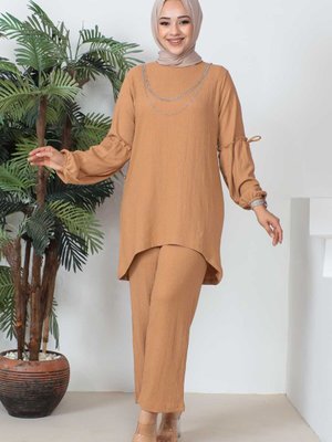 Bisküvi Kolu Fırfırlı Kolyeli Bürümcük Takım