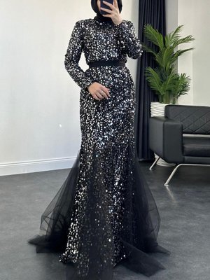 Çağın Abiye Elbise Gri Çağın Abiye Elbise Gri