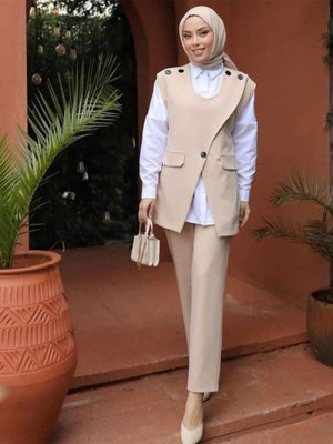 Çapraz Yelek Detaylı 3'lü Takım