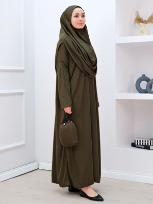 Haki Tek Parça Namaz Elbisesi