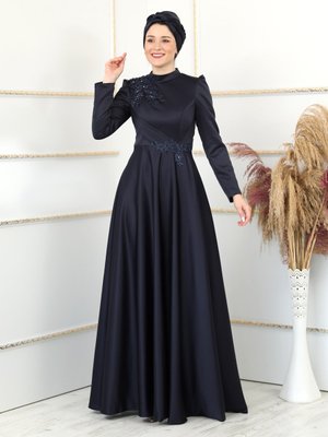 Lacivert Almila Abiye Elbise