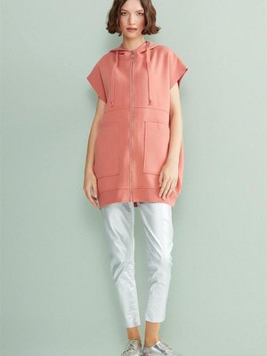 Kapüşonlu Fermuarlı Triko Yelek Somon Ylk.20936.1