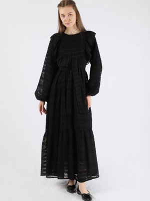 Dalga Desenli Elbise Siyah Dalga Desenli Elbise Siyah