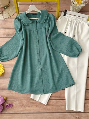 Kombin Bebe Yaka Tunik Ve Pantolon Nefti