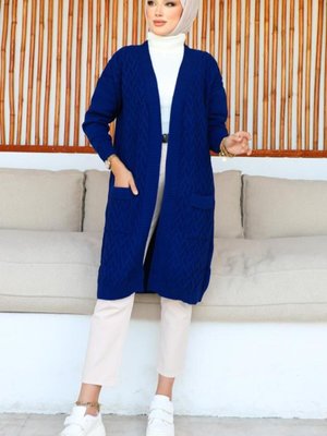 Uzun Cepli Triko Hırka Lacivert Uzun Cepli Triko Hırka Lacivert