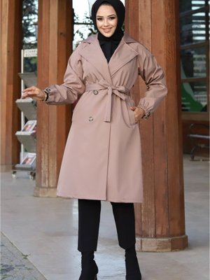 Kol Kemerli Trençkot Taba