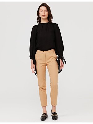 Basic Fermuarlı Pantolon Bej Sz
