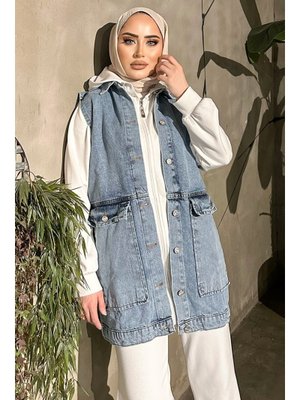 Açık Mavi Farah Kot Yelek