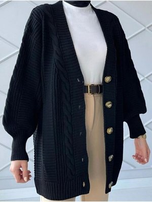 Örgü Desen Balon Kol Triko Hırka Örgü Desen Balon Kol Triko Hırka