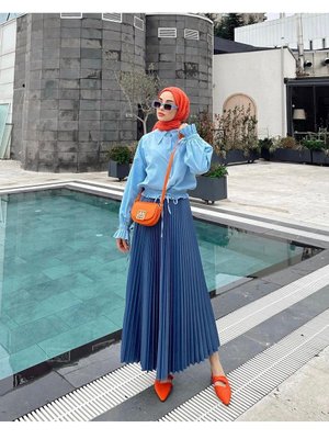 Pilise Etek | Deri Saten Görünümlü