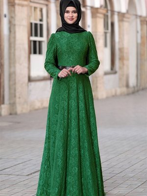 Yeşil Şura Abiye Elbise Yeşil Şura Abiye Elbise