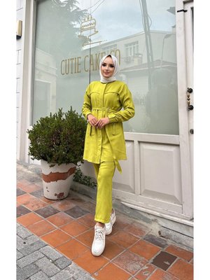 Rich Belden Bağlamalı Cepli Keten Gömlek Pantolon İkili Takım Yağ Yeşili Rich Belden Bağlamalı Cepli Keten Gömlek Pantolon İkili Takım Yağ Yeşili