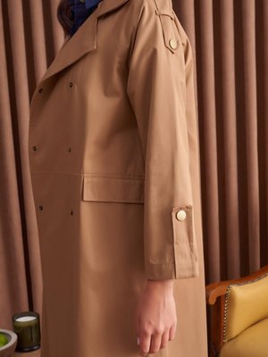 Novus Trençkot Camel Bol Kalıp