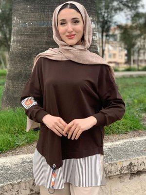 Kahve Babür Armalı Sweat