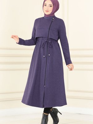 Fermuarlı Kap Koyu Lila