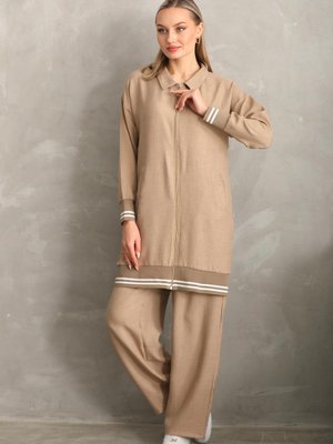 Bej İkili Takım Gömlek Pantolon Bej İkili Takım Gömlek Pantolon