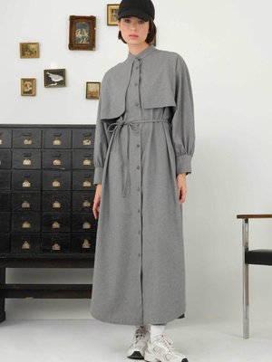 Rüzgarlıklı Gömlek Ferace Gri