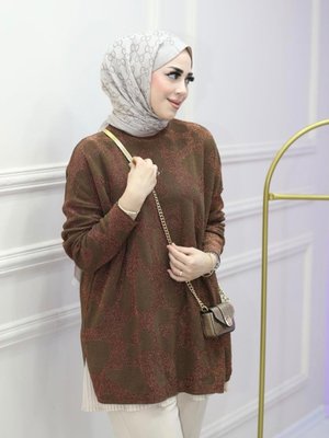 Leopar Desen Simli Soğuk Iplik Merserize Ince Premium Tunik