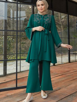 Mona Tunik Pantolon Takım Zümrüt Mona Tunik Pantolon Takım Zümrüt