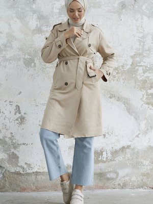 Minka Kuşaklı Scuba Süet Trenç Bej Minka Kuşaklı Scuba Süet Trenç Bej