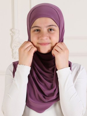 Gül Kurusu Çocuk Hijap Kenar Pileli Gül Kurusu Çocuk Hijap Kenar Pileli