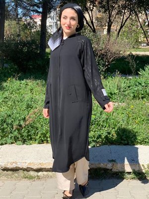 Siyah Kolu Apoletli Jakarlı Kap Siyah Kolu Apoletli Jakarlı Kap