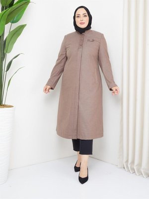 Anne Büyük Beden I?nce Kışlık Kaşe Kaban Anne Büyük Beden I?nce Kışlık Kaşe Kaban