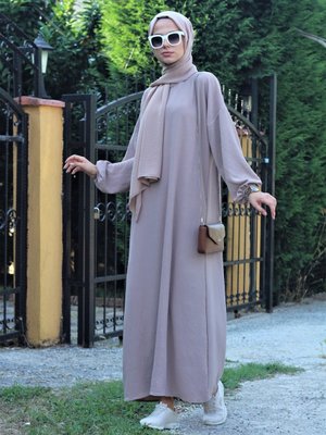 Ayrobin Kumaş,salaş Kesim,vizon Renk, Spor Ferace Elbise