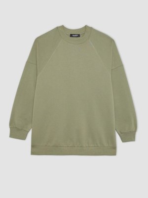 Regular Fit Bisiklet Yaka İçi Yumuşak Tüylü Sweatshirt Tunik