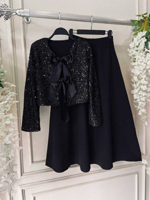 Pul Payetli Ceket Etek İkili Takım Pul Payetli Ceket Etek İkili Takım