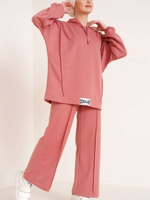 Kapüşonlu Balance Yazı Armalı 2'li Eşofman Takımı