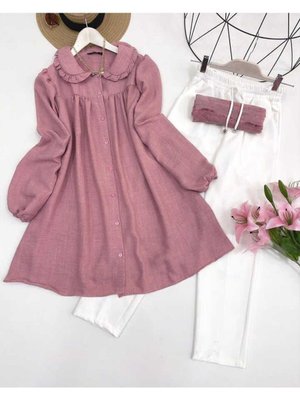 Kadın Bebe Yaka Keten Gömlek