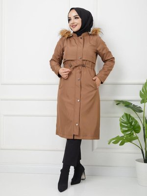 Water Prof Taba İçi Kürklü Kışlık Battal Mevsimlik Mont & Kaban