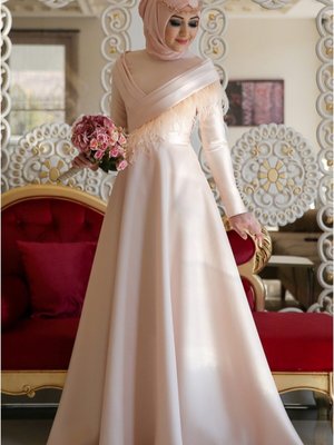 Otriş Abiye Elbise Somon