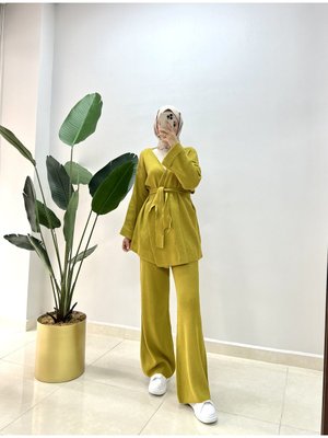Kimono Triko Takım Yağ Yeşili Kimono Triko Takım Yağ Yeşili