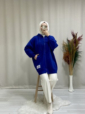 Fermuarlı Kapüşonlu Sweatshirt