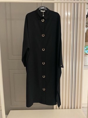 Armine Oversize Gold Düğme Detaylı Trend Gömlek