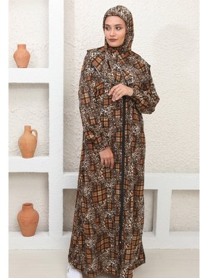 Tek Parça Namaz Elbisesi Kendinden Türbanlı Tek Parça Namaz Elbisesi Kendinden Türbanlı