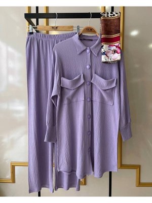 Çift Cepli Düğmeli Yazlık Takım Çift Cepli Düğmeli Yazlık Takım