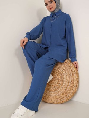 Örme İkili Takım İndigo Örme İkili Takım İndigo